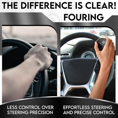 BL Steering Wheel Knob Spinner - Universal Non -Slip Fit و ABS & Premium Silicone Finish Knob مع محمل كرة معدنية - مثالية للسيارات والشاحنات والقوارب (Gold كبيرة) in Kuwait
