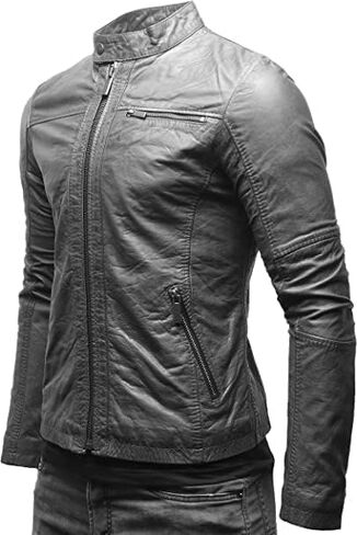 Timeless Sheepskin Suede Real Leather Jacket with Modern Touches - BK-2337 in Saudi Arabia