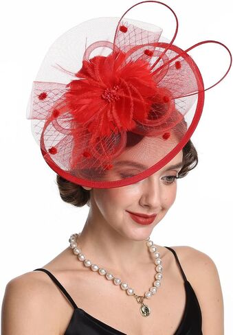 Fascinators Hat Tea Party Vintage Feather Fascinator مع عقال ومقطع للفتيات والنساء in Kuwait
