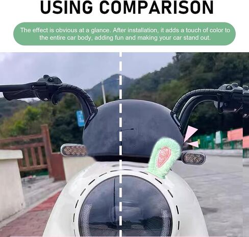 1 Set Car Rearview Mirror Small Ears, Multifunctional Cute Plush Bunny Ears Decoration, Broad Compatibility Rabbit Ears Ornament for Dashboard Helmet Rearview Mirror and More (White) in Saudi Arabia