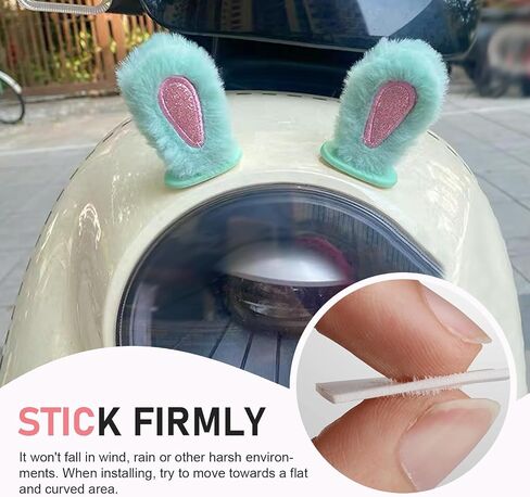 1 Set Car Rearview Mirror Small Ears, Multifunctional Cute Plush Bunny Ears Decoration, Broad Compatibility Rabbit Ears Ornament for Dashboard Helmet Rearview Mirror and More (White) in Saudi Arabia