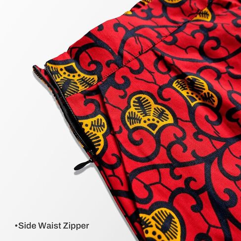 SEA&ALP African Print Pants for Women Plus Size Wide Leg Ankara Trousers Loose Kente Dashiki Pants Baggy Clothes Attire in Kuwait