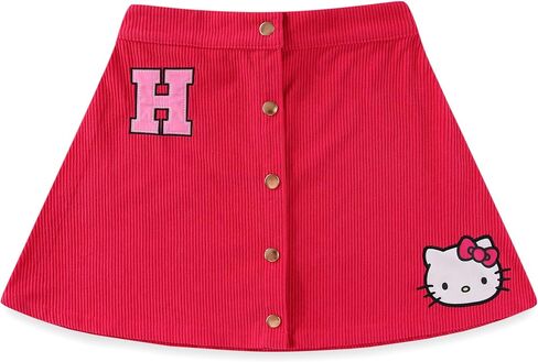 Hello Kitty Sanrio Girls Shirt Long Sleeve Thirt and Corduroy Skirt for Big Kids in Saudi Arabia