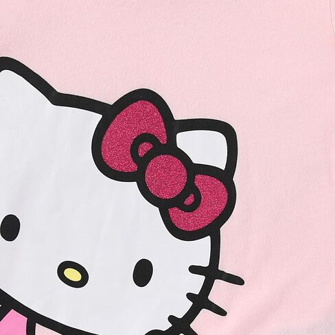 Hello Kitty Sanrio Girls Shirt Long Sleeve Thirt and Corduroy Skirt for Big Kids in Saudi Arabia
