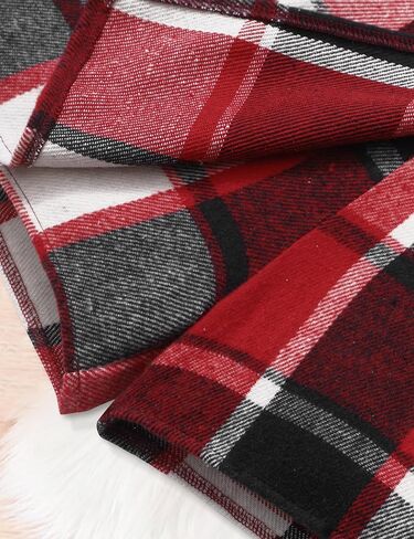 Girls Skirt Set 3 Piece Outfits Long Sleeve Tops and Plaid Mini Skirt Shorts with Belt Fall Winter Clothes in Saudi Arabia