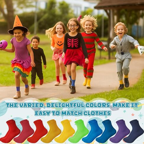Coume 50 Pairs Girl Socks Bulk for Kids 6-8 Years Colorful Long Toddler Sock for Kids Boys Little Girl Children Birthday Christmas Winter Gifts in Saudi Arabia