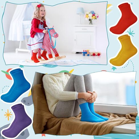 Coume 50 Pairs Girl Socks Bulk for Kids 6-8 Years Colorful Long Toddler Sock for Kids Boys Little Girl Children Birthday Christmas Winter Gifts in Saudi Arabia