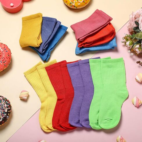 Coume 50 Pairs Girl Socks Bulk for Kids 6-8 Years Colorful Long Toddler Sock for Kids Boys Little Girl Children Birthday Christmas Winter Gifts in Saudi Arabia