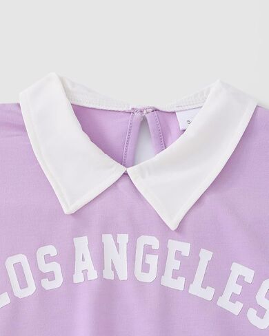 Girls Fall Outfits, 2 Piece Girl Clothes, Letter Print Long Sleeve Sweatshirt Pleated Skirt Sets for Kids Teen 5-12T in Kuwait