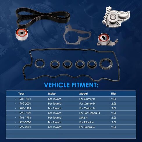 ECCPP Timing Belt Water Pump Kit W/ValveGasket Fits 1987-2001 Fit for TOYOTA Camry Celica Solara RAV4 MR2 2.0L 2.2L 3SFE 5SFE in Saudi Arabia