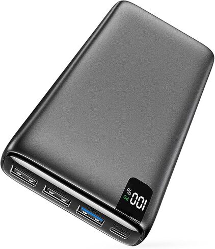 IXNINE Power Bank 26800mAh Portable Charger, High Capacity Phone Charger Compact External Battery Pack with LED Display and 4 Fast Charging Outputs for iPhone Samsung LG Tablet etc (Blue) in Kuwait