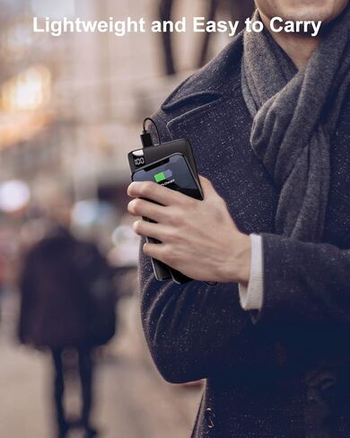 IXNINE Power Bank 26800mAh Portable Charger, High Capacity Phone Charger Compact External Battery Pack with LED Display and 4 Fast Charging Outputs for iPhone Samsung LG Tablet etc (Blue) in Kuwait