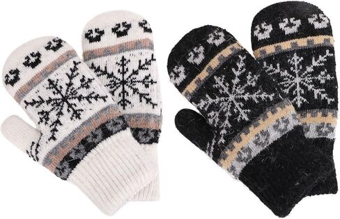 Arctic Paw Women's Snowflake Winter Knit Mittens - Set of 2 Paris in Kuwait