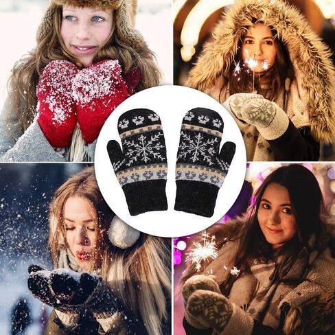 Arctic Paw Women's Snowflake Winter Knit Mittens - Set of 2 Paris in Kuwait