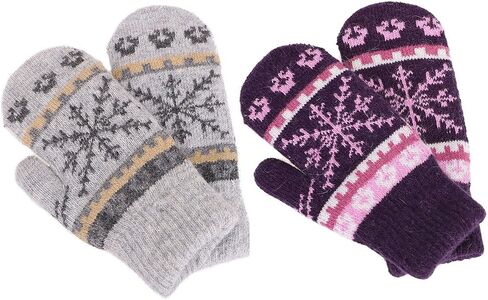 Arctic Paw Women's Snowflake Winter Knit Mittens - Set of 2 Paris in Kuwait