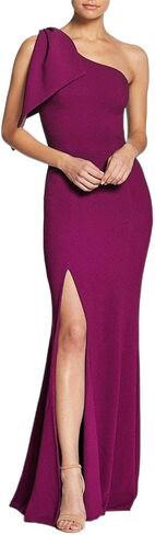 Dress the Population Women's Georgina Asymmetrical Bow Neckline Bodycon Midi Dress in Saudi Arabia