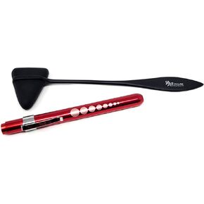 Heavy Duty Reusable Penlight + All Black Tactical Percussion Taylor Hammer (A2ZSCILAB) (Black Penlight + Hammer)