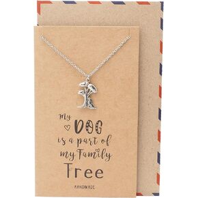 quan jewelry The Dog Under the Tree Pendant Necklace with Pet Quotes, Gifts for Dog Owners By Dog Lovers - Handcrafted with Love (Limited Stocks Only)