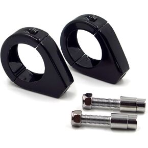 HTTMT MT299-001-BK Turn Signal Indicator Relocation Fork Clamp Kit Compatible with Harley Softail Mount Bracket 41mm Fork Black