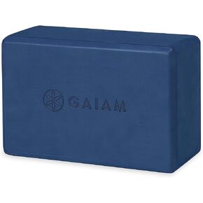 Gaiam Yoga Block - Supportive Latex-Free Eva Foam - Soft Non-Slip Surface with Beveled Edges for Yoga, Pilates, Meditation - Yoga Accessories for Stability, Balance, Deepen Stretches (Indigo Ink)