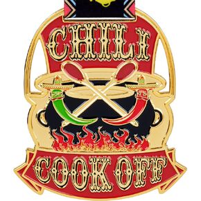 Chili Cook Off Premium Trophy Medals for Award Ceremony, Available 1st Place Gold, 2nd Place Silver, 3rd Place Bronze Positions - Sold Separately