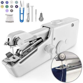 29 PCS Handheld Sewing Machine, Mini Sewing Machine for Beginners and Adults, Portable Sewing Machine Handheld Easy to Use and Fast Stitch Suitable for DIY, Clothes,Travel,White