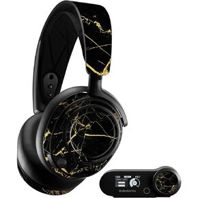 MightySkins Skin Compatible with SteelSeries Arctis Nova Pro - Black Gold Marble | Protective, Durable, and Unique Vinyl Decal wrap Cover | Easy to Apply, Remove, and Change Styles | Made in The USA