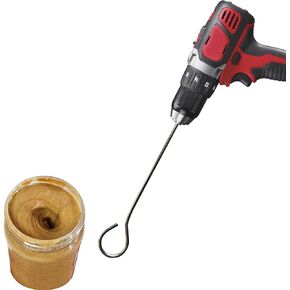 Peanut Beater™: Stirring tool for natural peanut butter, fast mixing stirrer utensil, easy to clean mixer, handheld power drill attachment