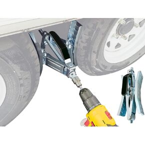 Camper Wheel Chock, Heavy Duty Rotatable X Shaped Stabilizer for RV Trailer (Drill Adjusted), 2 Sets of Tire Lock Chocks.…