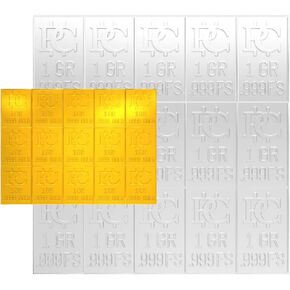 Pure Gold and Silver Bullion Bar Divides to One Grain Bars .9999 Fine Gold Silver Snaps Apart to Individual 1 Grain Ingots 15 Grain Each in Saudi Arabia