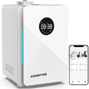 2024 موزع رائحة بلوتوث ذكي جديد HVAC للمنزل بأكمله، موزع مجموعة الفنادق، آلة هواء الرائحة للمنزل، موزع الزيوت العطرية بدون ماء، موزع تجاري للغرفة الكبيرة - أسود