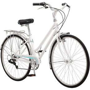 Schwinn Wayfarer Adult Hybrid Bike, Mens and Womens, Step-Over or Step-Through Frame Options, 7-Speed Drivetrain, Rear Rack, 700C Wheels