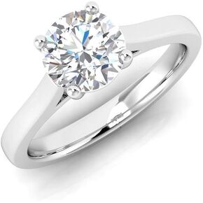 Pristine Fire 14k Gold and 1/4 to 2 cttw Lab Grown Diamonds Solitaire Engagement Rings for Women (DE Color VVS1 Clarity)