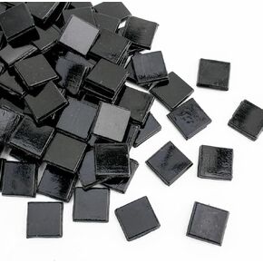Mural Mosaic Tiles for Crafts Bulk, 200g Black Mosaic Glass Pieces for Decor Mosaic Outdoor Side Table,Mosaic Kits Supplies(Black)