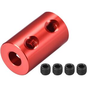 uxcell 2mm to 5mm Bore Rigid Coupling Set Screw L20XD12 Aluminum Alloy,Shaft Coupler Connector,Motor Accessories,Red