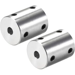 uxcell 8mm to 10mm Bore Rigid Coupling Set Screw L25XD20 Aluminum Alloy,Shaft Coupler Connector,Motor Accessories,2pcs