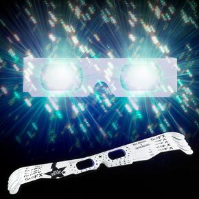 Paper Cardboard Galaxy Print Line Diffraction Glasses - 100 Pack Firework Party Glasses Bulk Rave Glasses