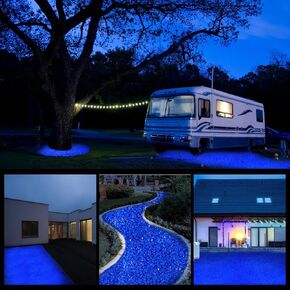 Sasylvia 4000 Pcs Glow in The Dark Rocks Blue Garden Glow Rocks Glow in The Dark Stones Outdoor Glow in The Dark Pebbles for Walkway Backyard Landscaping Pathway Aquarium Fish Tank Plant Decoration