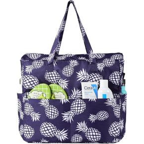 Beach Bags for Women - Large Beach Bag Tote, Beach Tote with Wet Pocket, Waterproof Sandproof with Zipper for Beach
