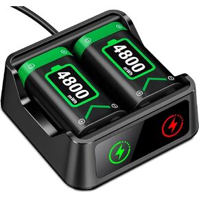 DINOSTRIKE Fast Charging 2X 5520mWh Xbox Batteries Rechargeable Battery Pack Charger Station for Xbox One/Xbox Series X|S Xbox One S/Xbox One X/Xbox One Elite Wireless Controllers