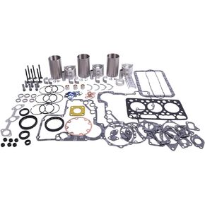 New D750 Engine Overhaul Rebuild Kit with Liner Sleeves Compatible with Kubota D750 D750B D750-B Engine B5200D B5200E B7100 B7100HST-DT B7100HST-E B5200 B7100 Tractor