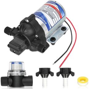 Automatic-Demand Diaphragm Pump 2088-343-135, 12VDC, 3.0 GPM With Viton Valves, 45 PSI Demand Switch, 2088-343-435 Santoprene Diaphragm, Self-Priming, MAX 10 AMPS, 1/2"-14 NPSM Port