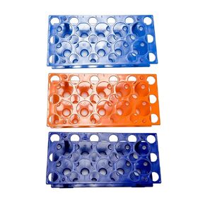 3PCS 28 Well Centrifuge Tube Rack for 10ml/15ml/50ml Laboratory Plastic Tube Rack Holder Colors Light Blue, Orange, Deep Blue