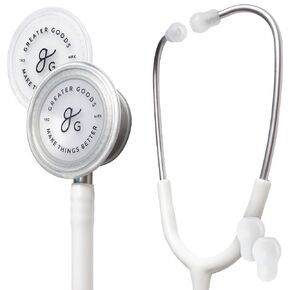 Greater Goods Premium Dual-Head Clinical Grade Stethoscope for Doctors, Nurses, Students, First Aid Kit for Home, Black w/Stainless Steel