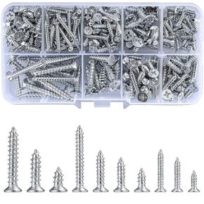 1000 Pcs Small Pan Head Screws Assortment Kit, Micro Tiny Electronic Self-Tapping Machine Screws for Glasses Watches Phone Electronic Repair Screws