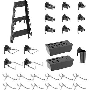 TORACK 29PCS Keyhole Style Pegboard Hooks Assortment, Pegboard Accessories Organizer kit for Tools