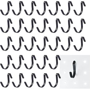 G.CORE Black Pegboard J Hooks Accessories - 40pcs Metal Peg Board Hooks for Hanging, Pegboard Wall Organizer Hangers, Fits 1/4 Slots, Tools Display Storage Holders for Garage Craft Office Organization