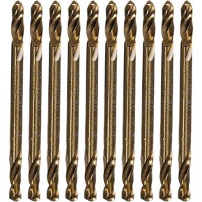 Double Ended Drill Bit Set - Pack of 10 HSS M35 1/8" Cobalt Twist Drill Bits
