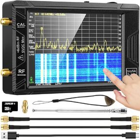 TinySA Ultra Spectrum Analyzer 4.0 inch, Camii 100kHz-5.3GHz Handheld Frequency Analyzer with 32Gb Card, 2-in-1 Signal Generator 100kHz to 800MHz MF HF VHF UHF Input (V0.4.5.1)