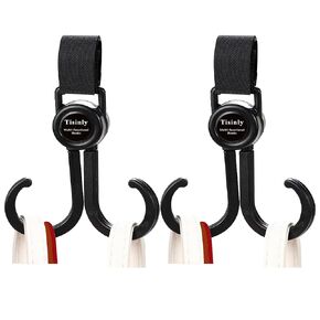 2PCS Stroller Hooks for Hanging, Multifunctional Holders/Hangers for Shopping, Durable Organizer Hook Clip, Universal Car Vehicle Back Seat Headrest Hooks